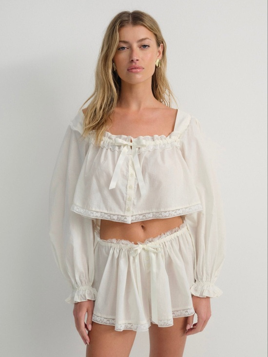 For Love And Lemons Other - For Love & Lemon Cotton Lace Shorts